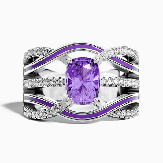 Silver Rapids Ring - Amethyst - Serene Western