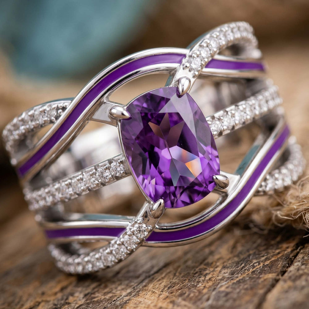 Silver Rapids Ring - Amethyst - Serene Western