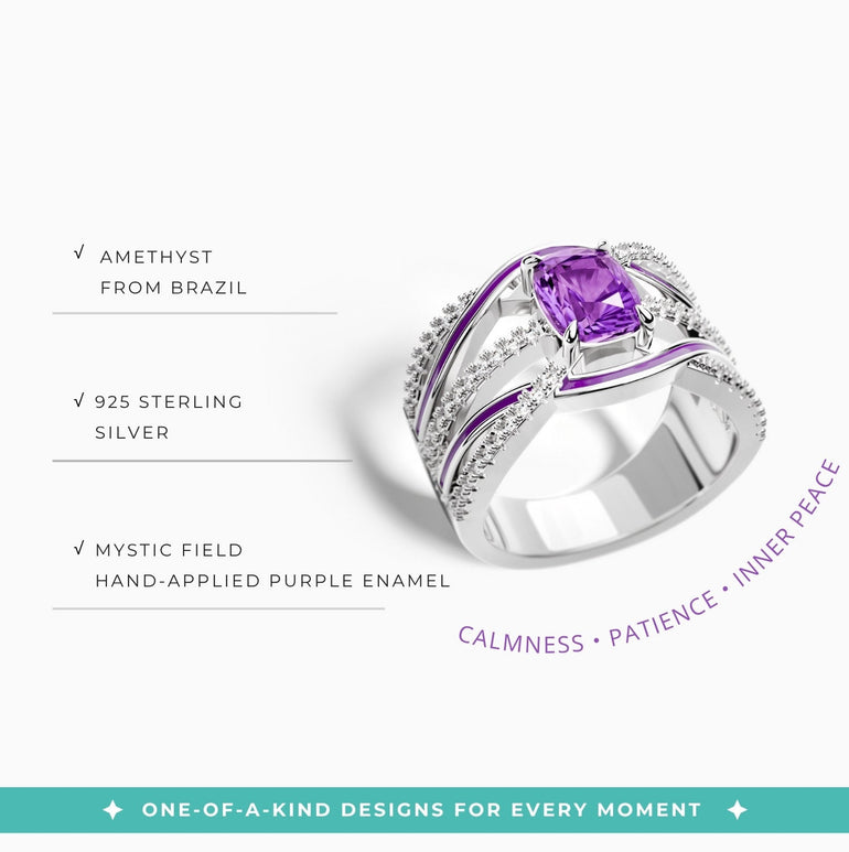 Silver Rapids Ring - Amethyst - Serene Western