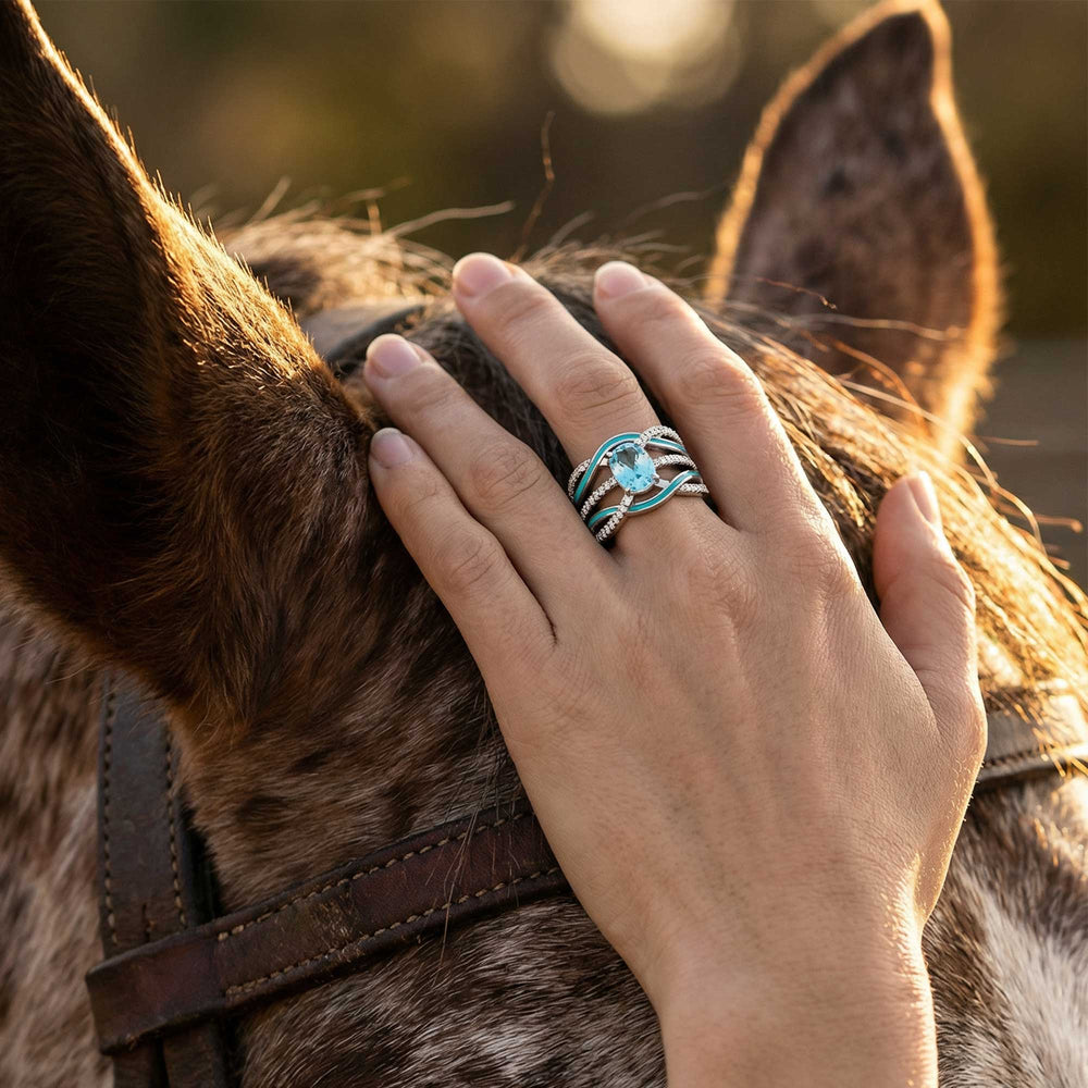 Silver Rapids Ring - Aquamarine - Serene Western