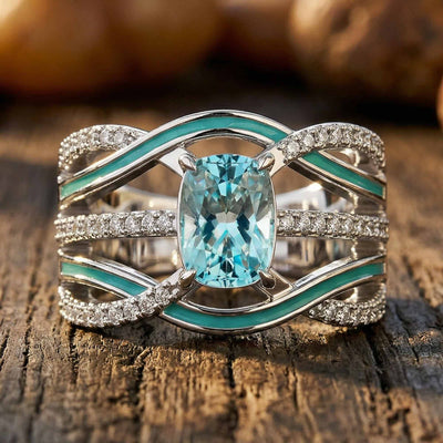 Cyklon Boomerang Ring - Turkos