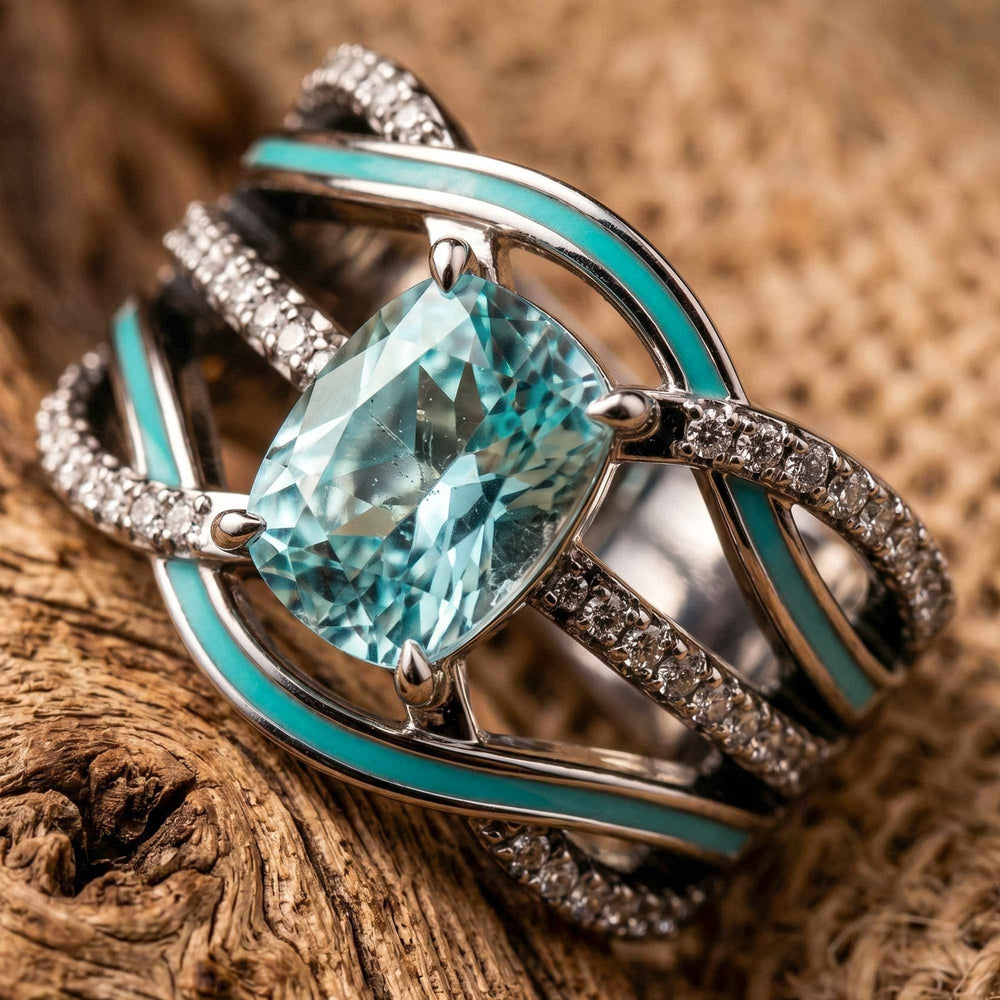 Silver Rapids Ring - Aquamarine - Serene Western