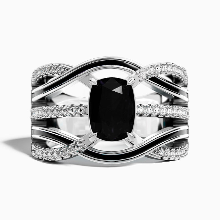 Silver Rapids Ring - Black Onyx - Serene Western