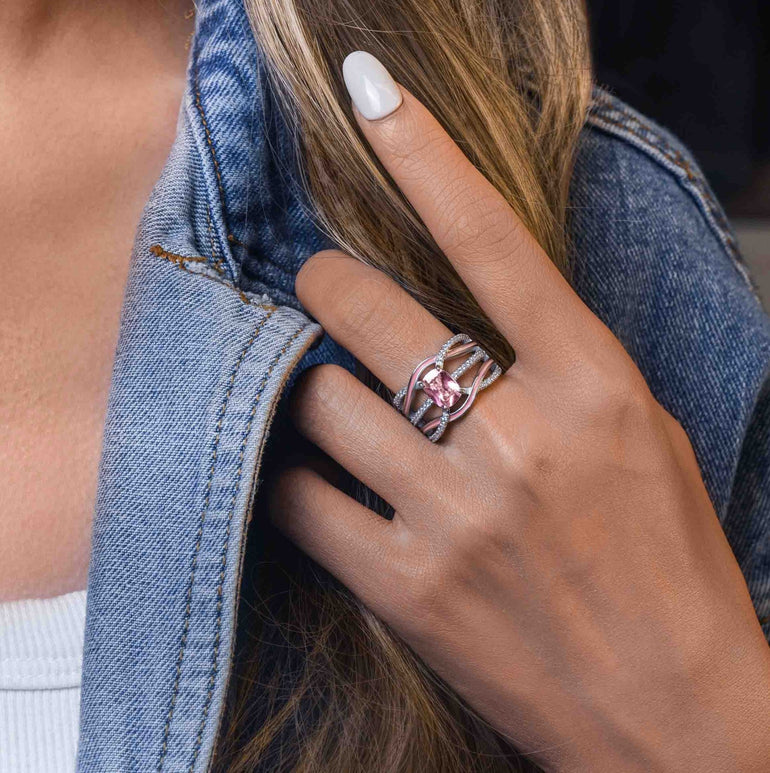 Silver Rapids Ring - Rose Quartz - Serene Western