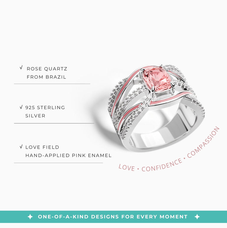 Silver Rapids Ring - Rose Quartz - Serene Western