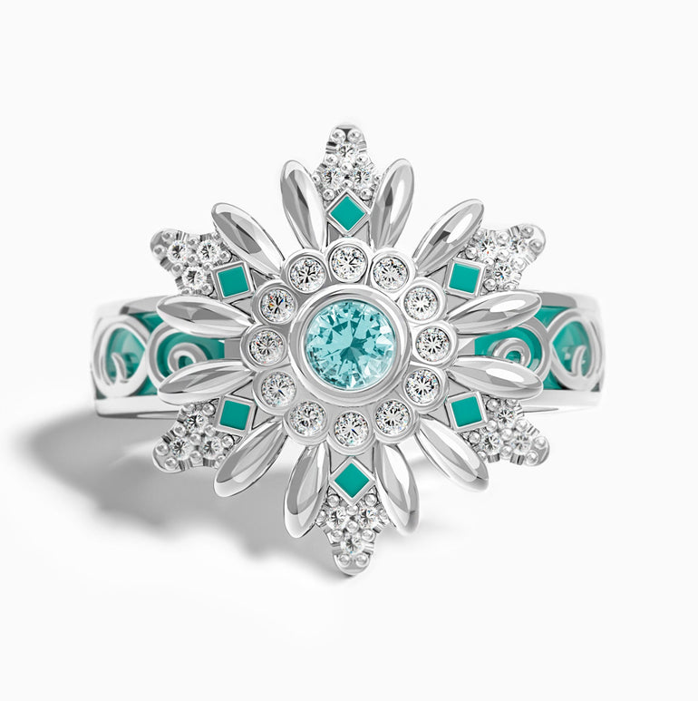 Snowbound Mystery Ring - Aquamarine - Serene Western