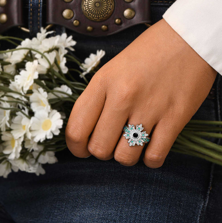 Snowbound Mystery Ring - Black Onyx - Serene Western