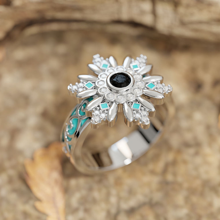 Snowbound Mystery Ring - Black Onyx - Serene Western