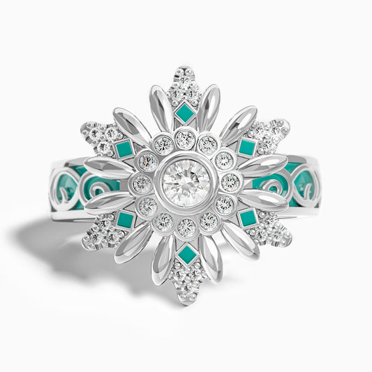 Snowbound Mystery Ring - Moissanite - Serene Western