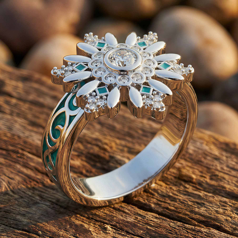 Snowbound Mystery Ring - Moissanite - Serene Western