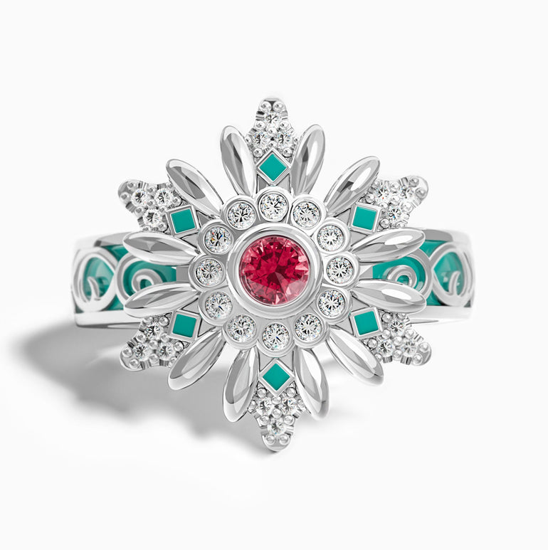 Snowbound Mystery Ring - Ruby - Serene Western