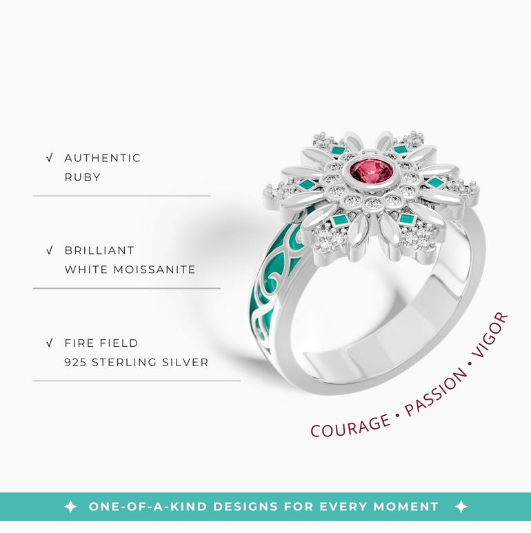 Snowbound Mystery Ring - Ruby - Serene Western
