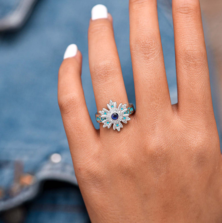 Snowbound Mystery Ring - Sapphire - Serene Western