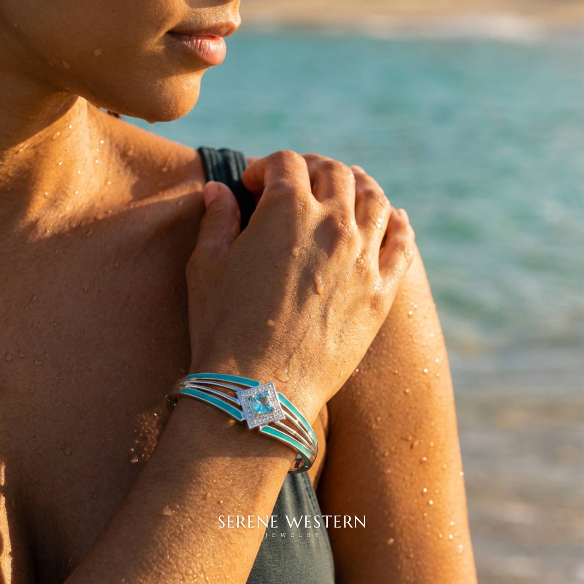 Soulful Waters Bracelet - Aquamarine - Serene Western
