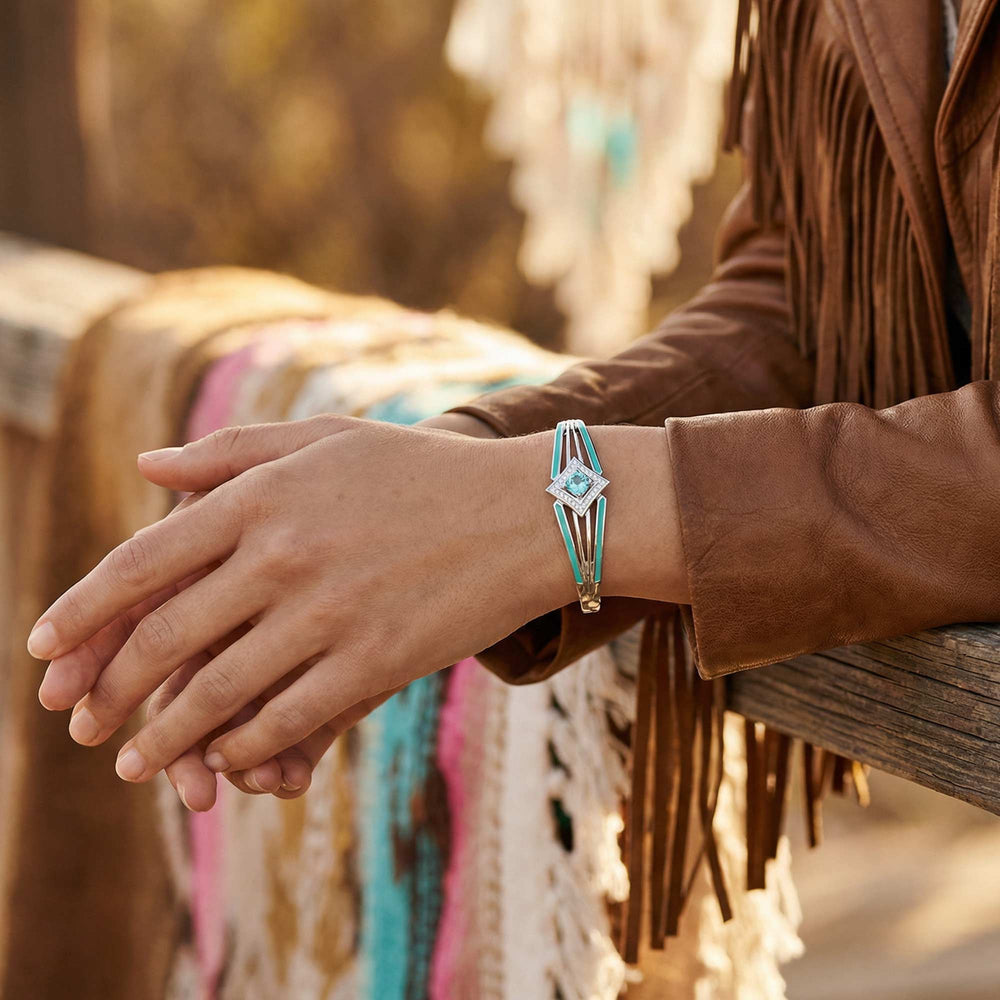 Soulful Waters Bracelet - Aquamarine - Serene Western