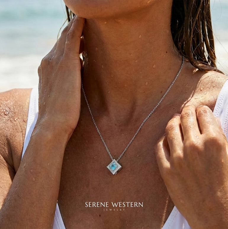 Soulful Waters Necklace - Aquamarine - Serene Western
