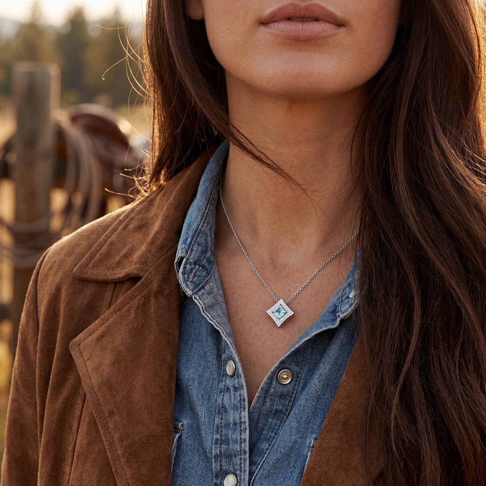 Soulful Waters Necklace - Aquamarine - Serene Western