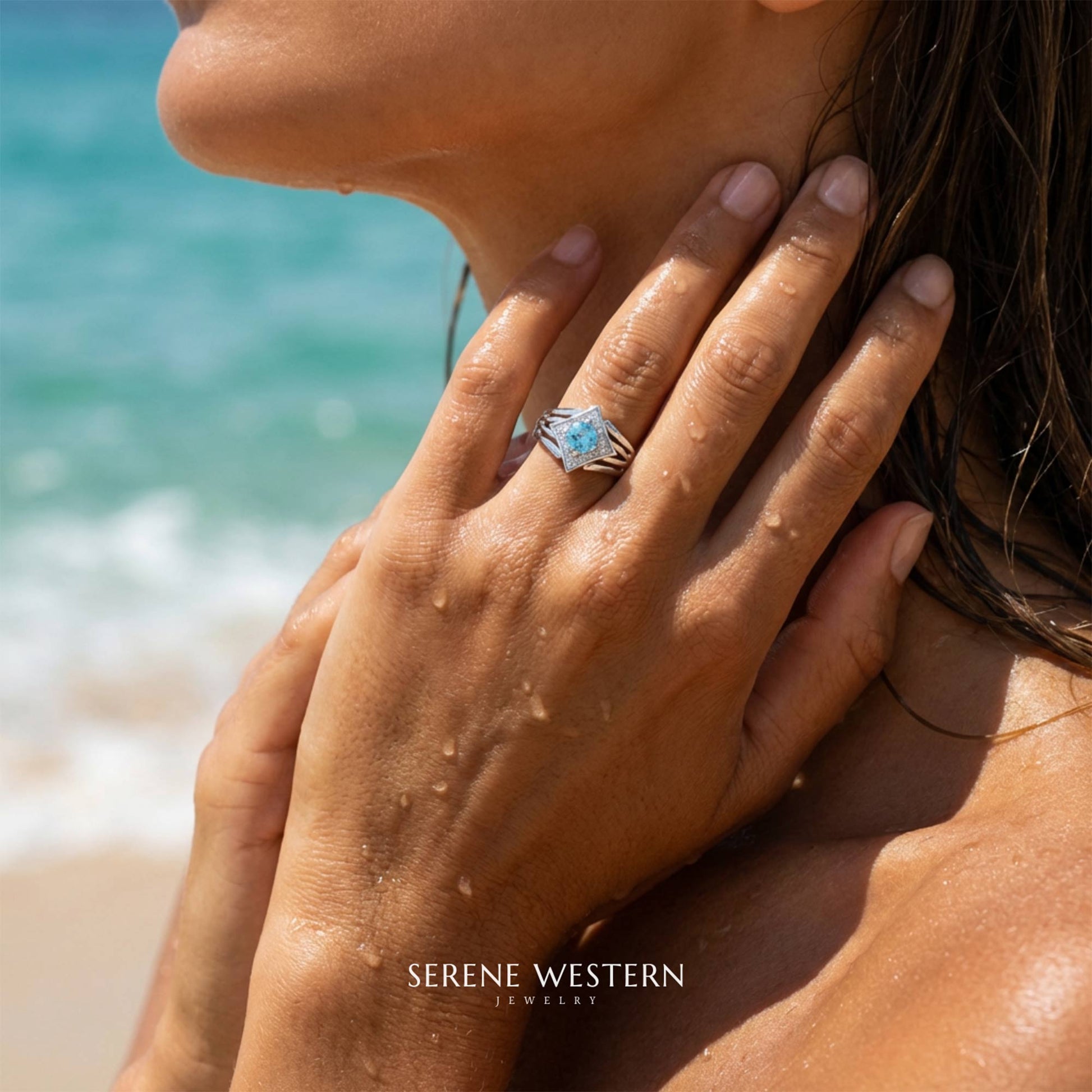 Soulful Waters Ring - Aquamarine - Serene Western