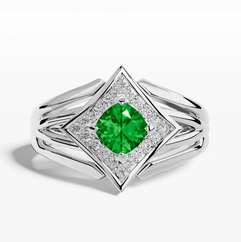 Soulful Waters Ring - Emerald - Serene Western