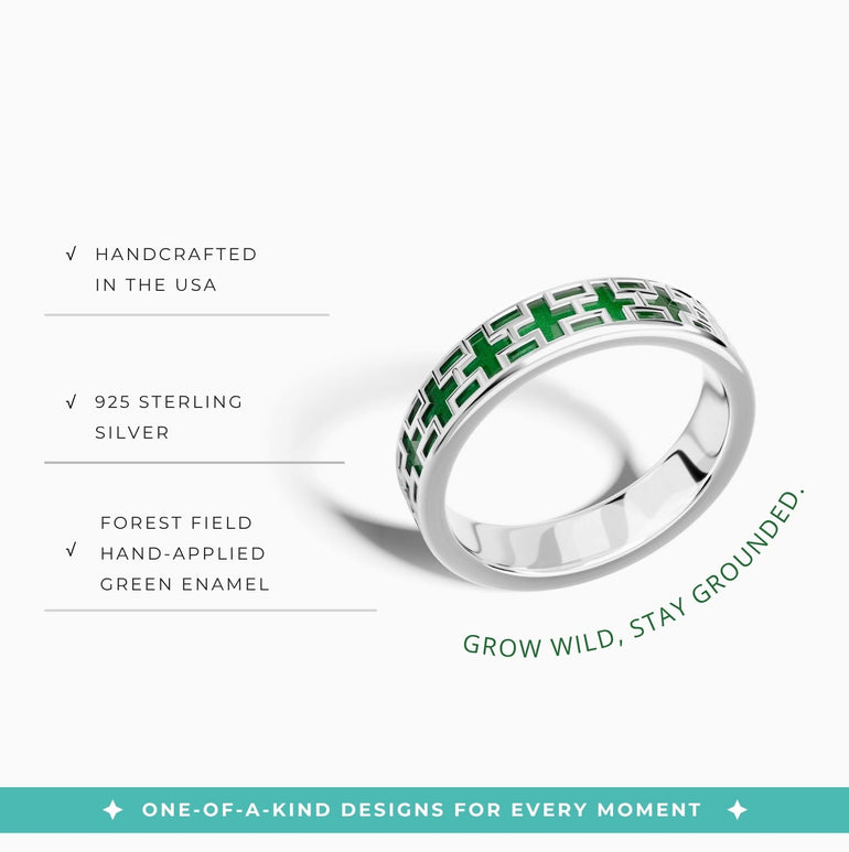 Stacked Edge Ring - Green - Serene Western