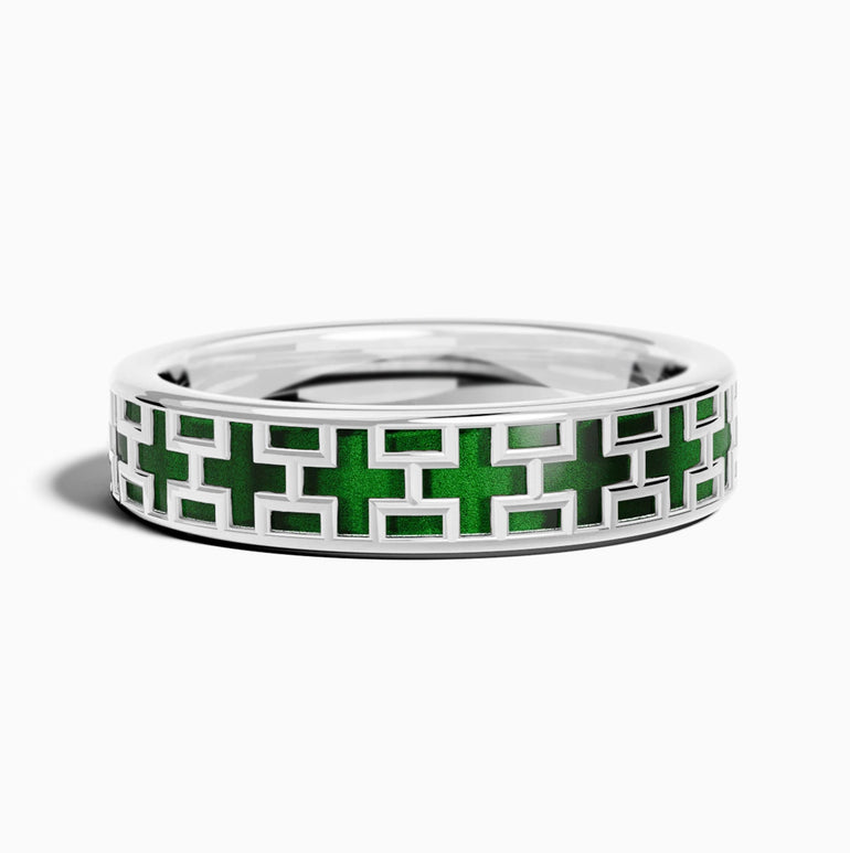 Stacked Edge Ring - Green - Serene Western