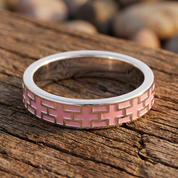 Stacked Edge Ring - Pink