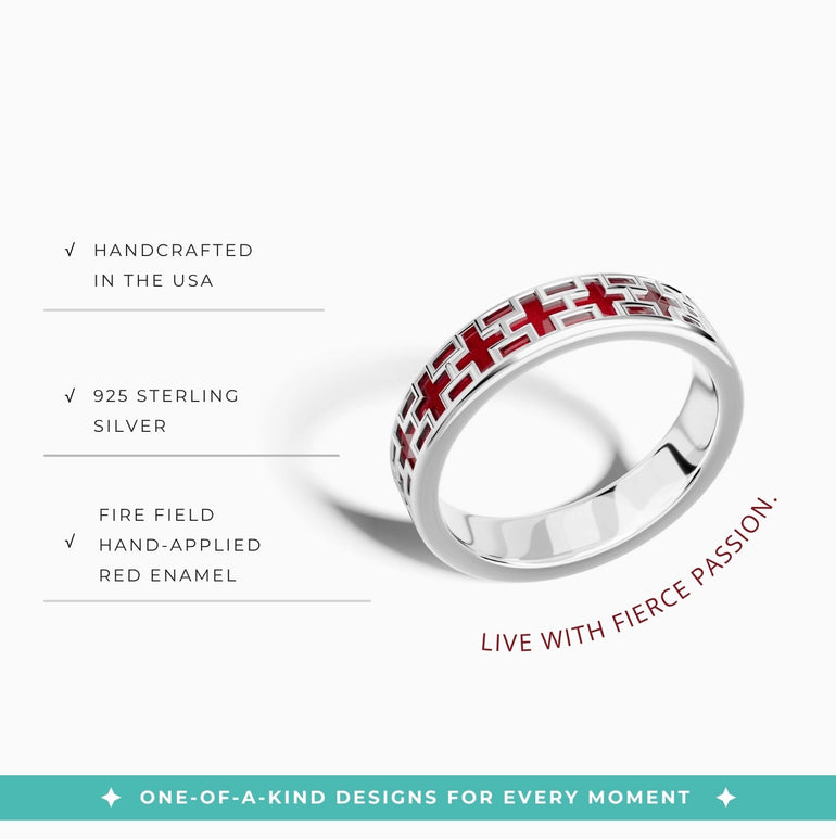 Stacked Edge Ring - Red - Serene Western