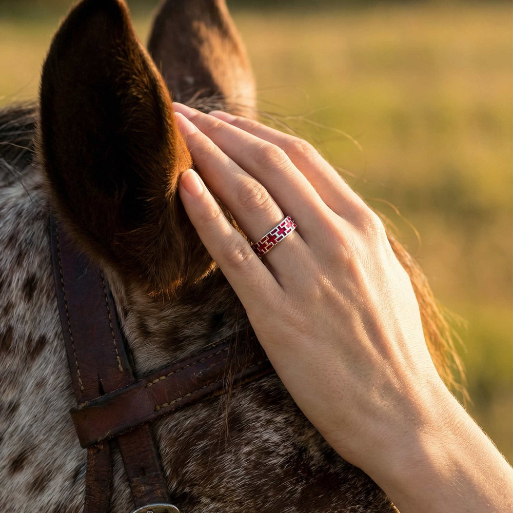 Stacked Edge Ring - Red - Serene Western