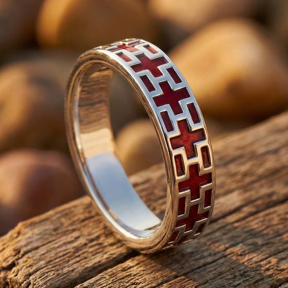 Stacked Edge Ring - Red - Serene Western
