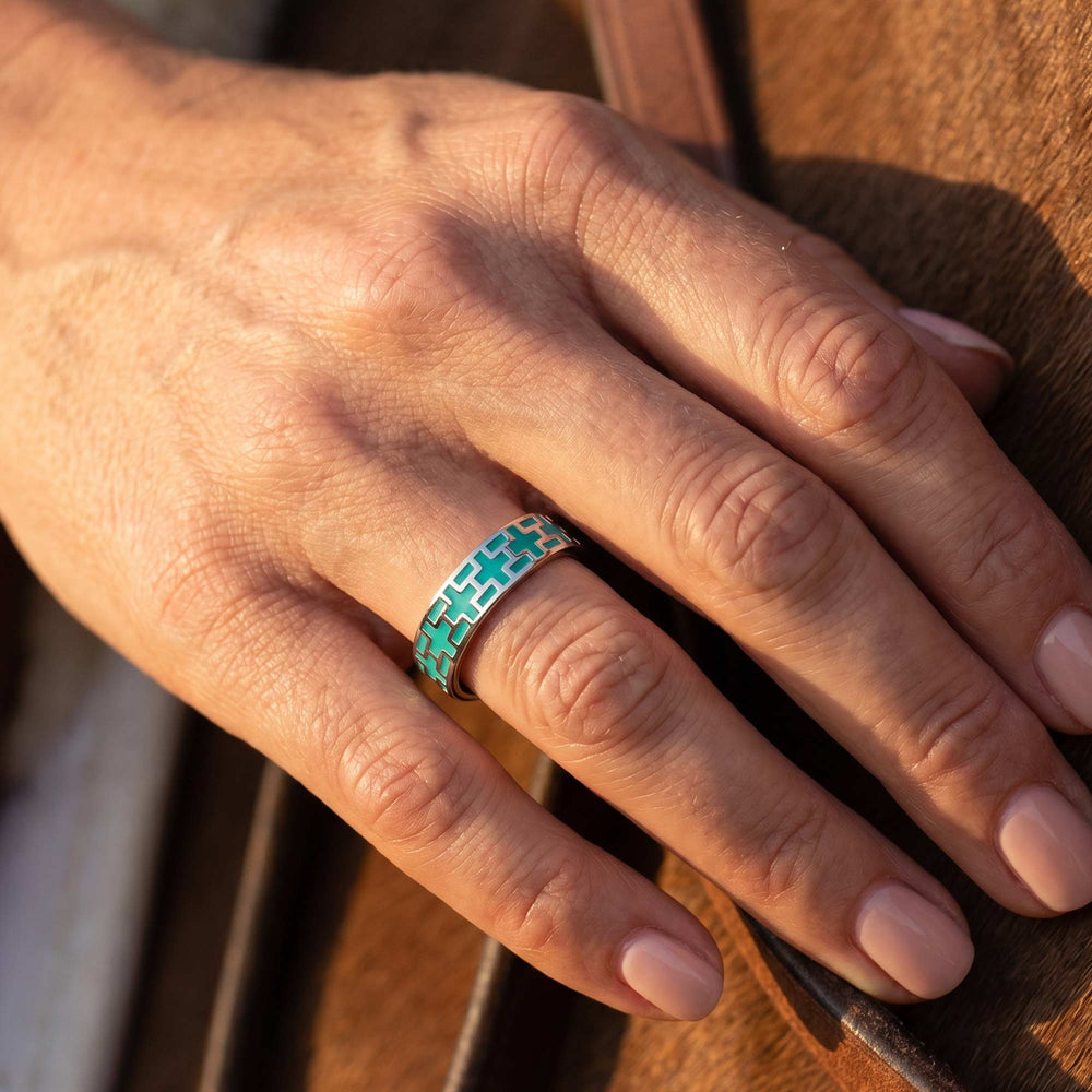 Stacked Edge Ring - Turquoise - Serene Western