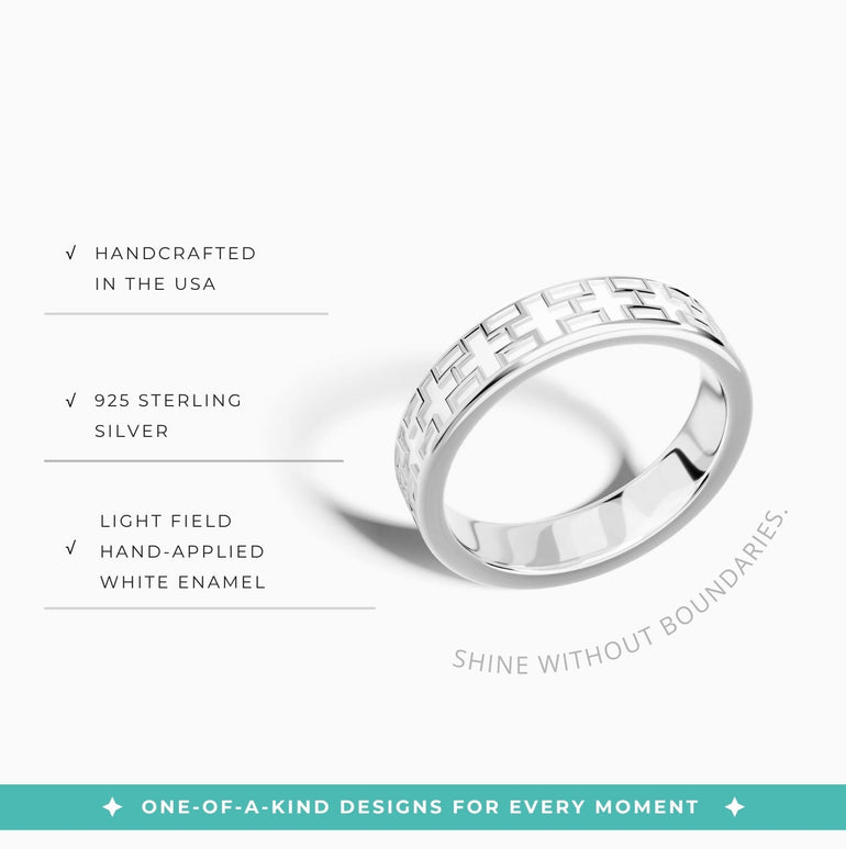 Stacked Edge Ring - White - Serene Western