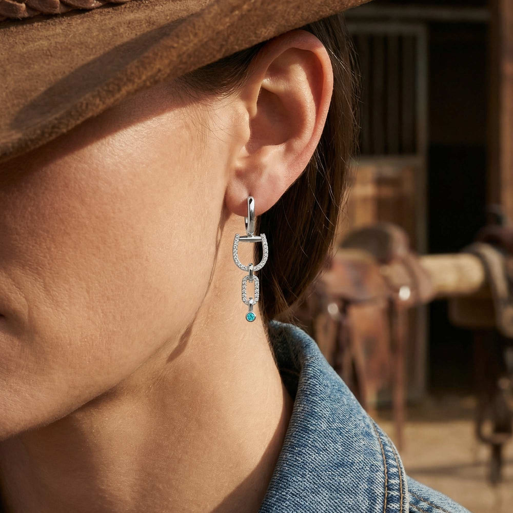 Stellar Pendulum Earrings - Aquamarine - Serene Western
