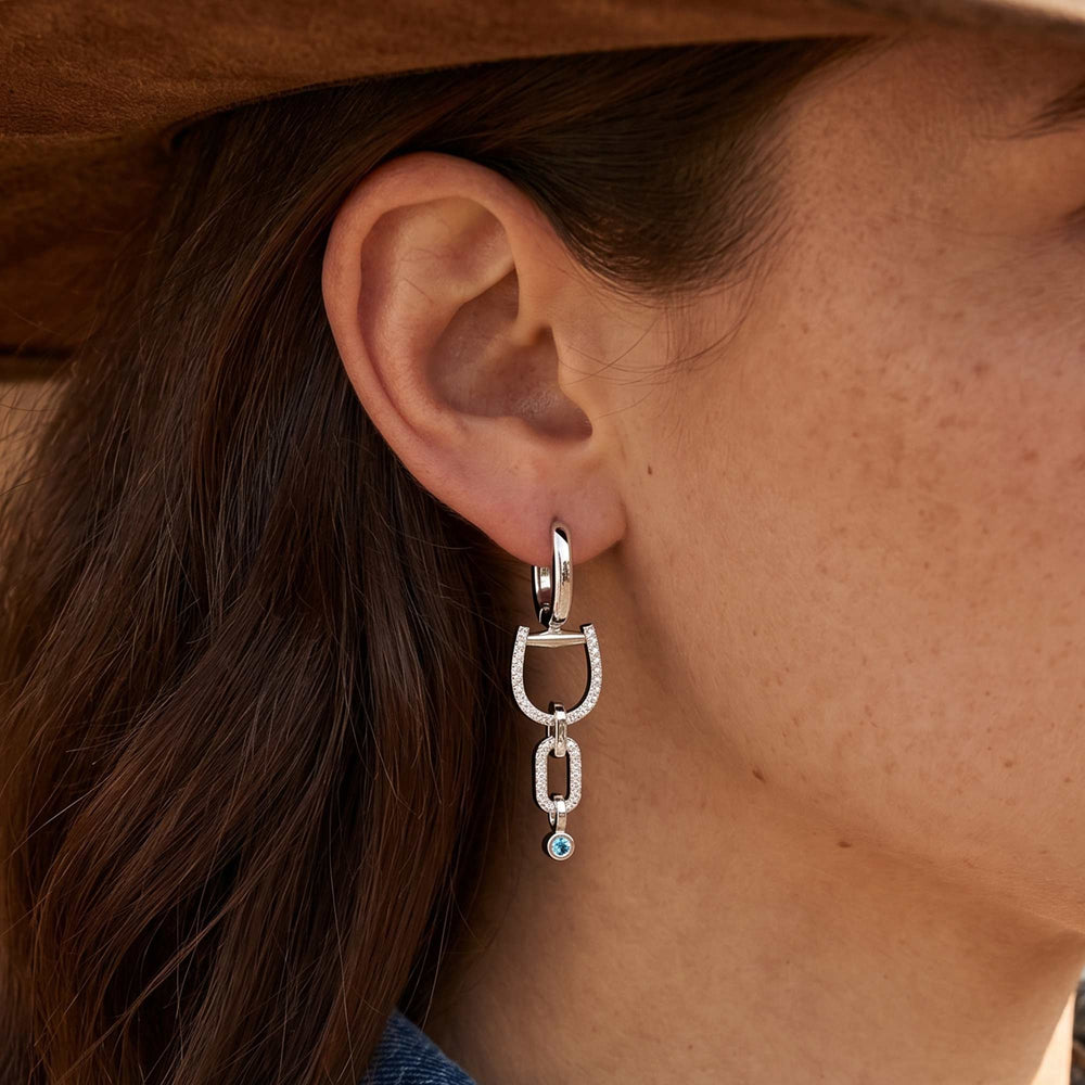 Stellar Pendulum Earrings - Aquamarine - Serene Western