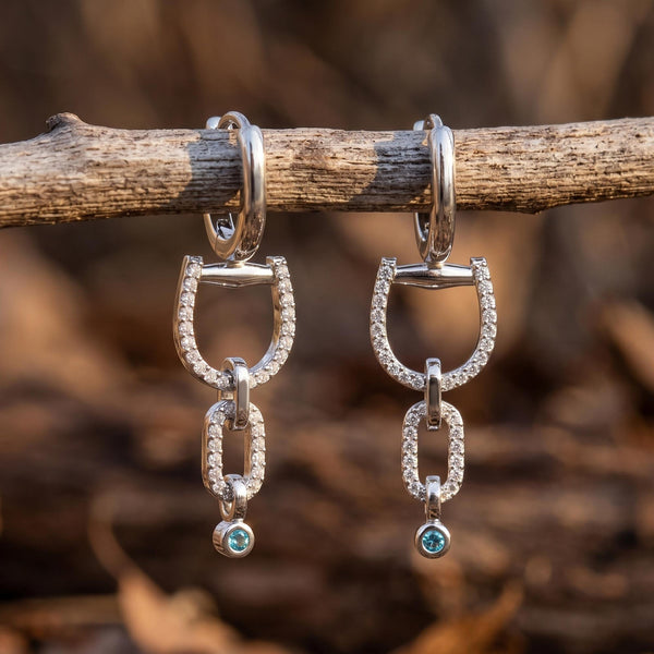 Stellar Pendulum Earrings - Aquamarine