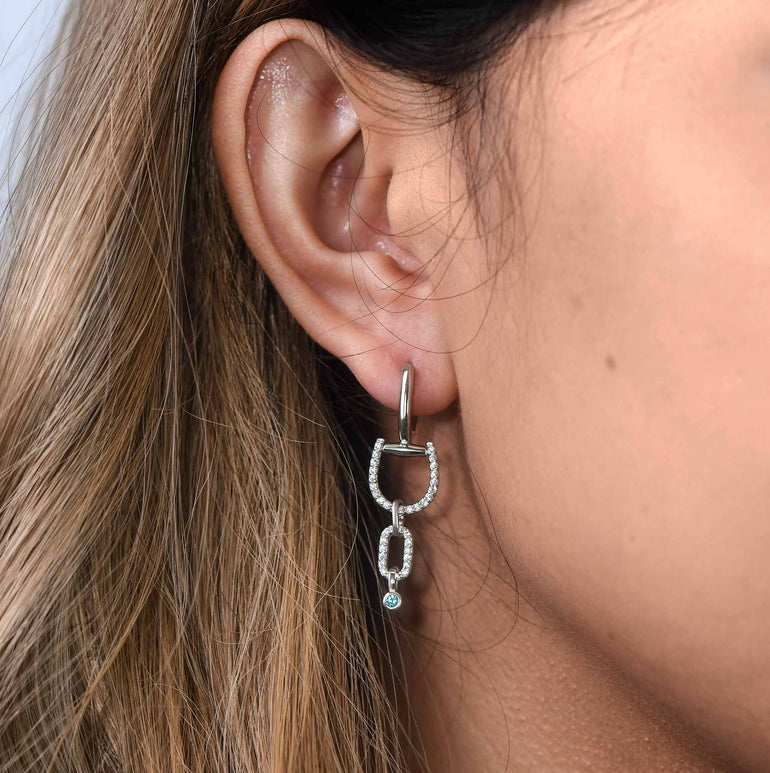 Stellar Pendulum Earrings - Aquamarine - Serene Western