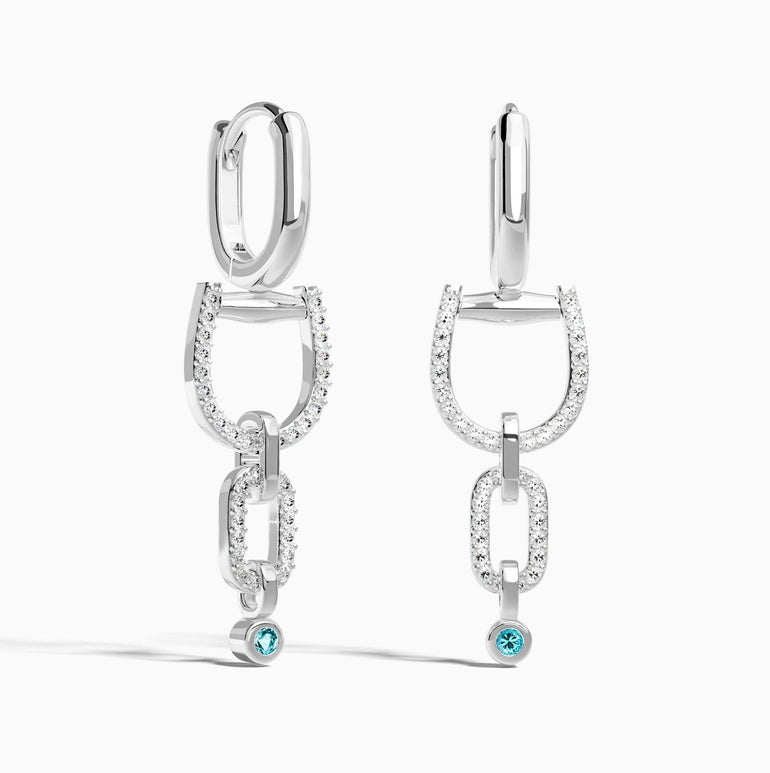 Stellar Pendulum Earrings - Aquamarine - Serene Western