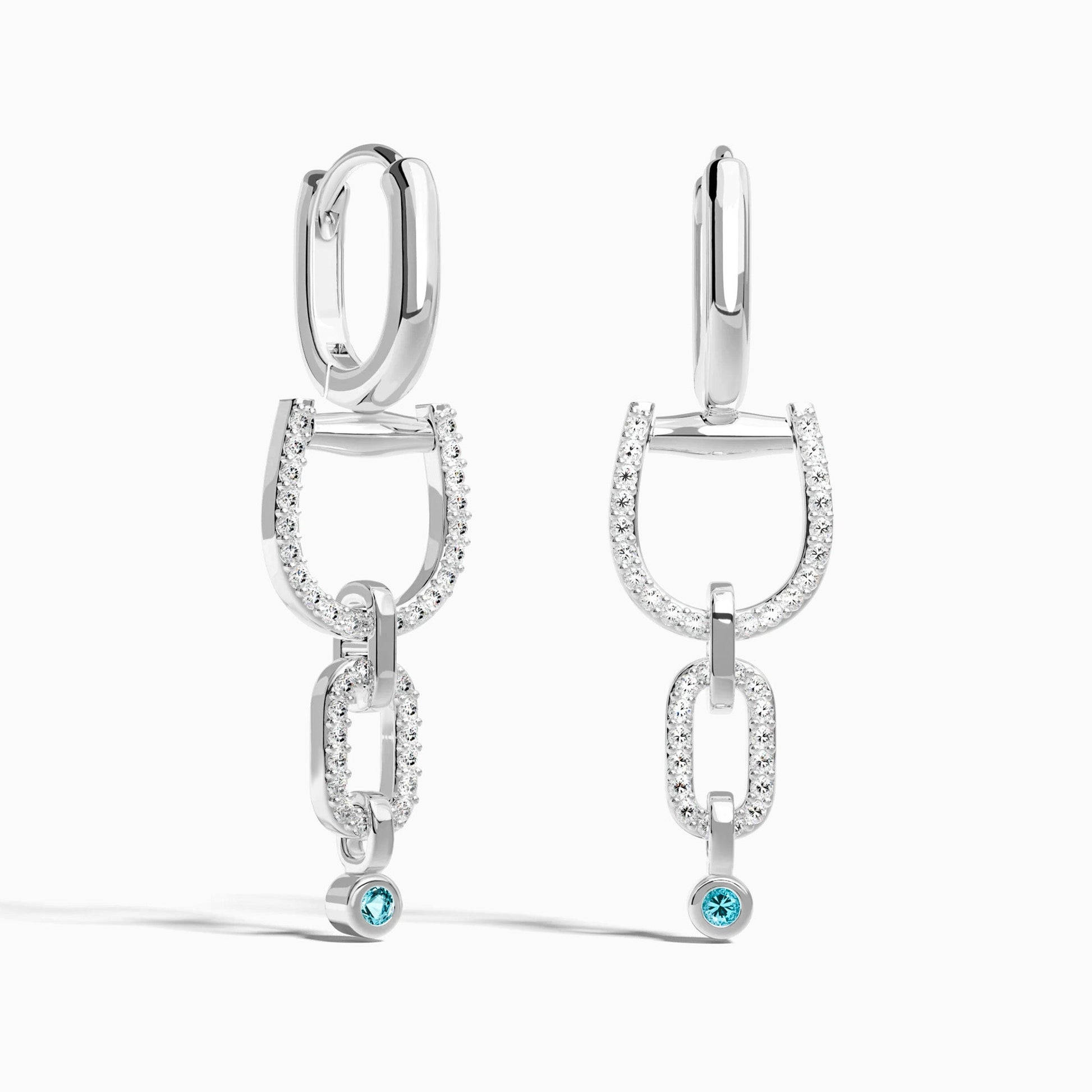 Stellar Pendulum Earrings - Aquamarine - Serene Western