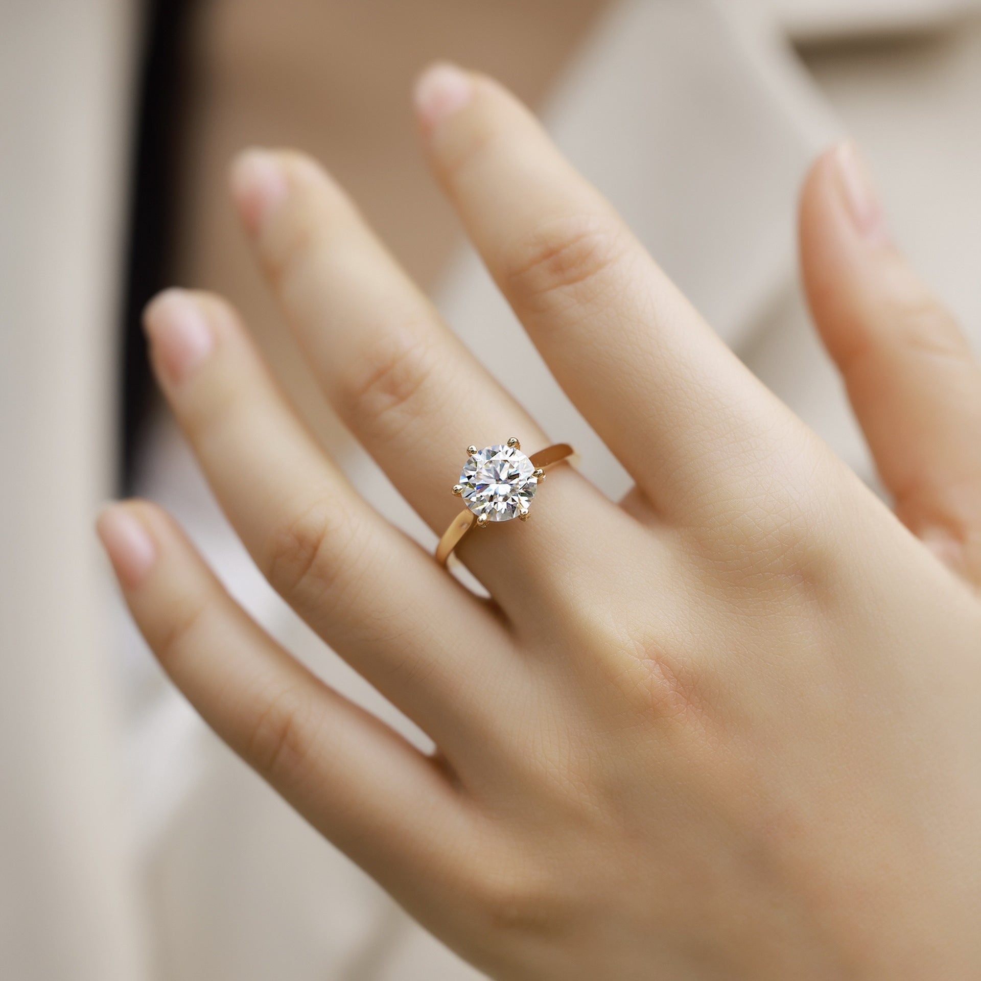 Sunlit Classic Solitaire Ring - Moissanite - Serene Western