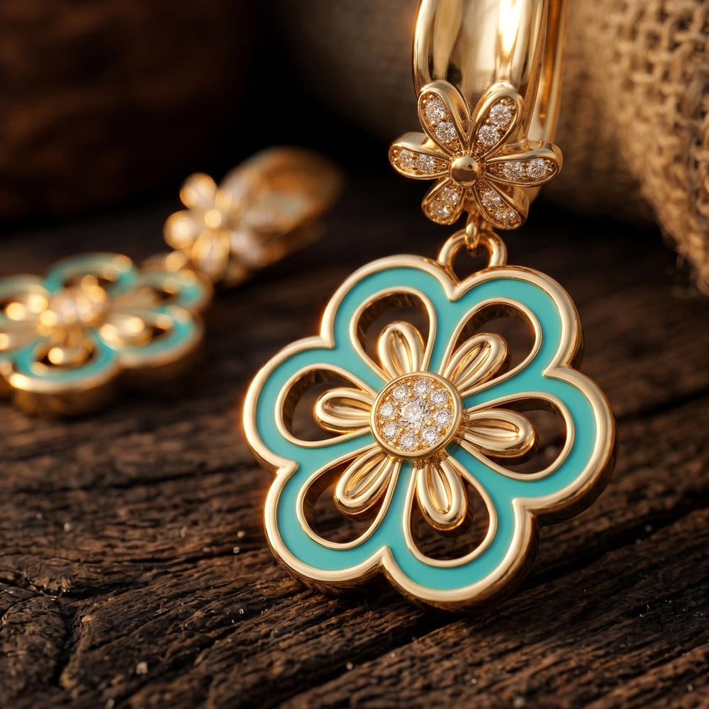 Sunlit Petal Earrings Moissanite 925 Sterling Silver detail view