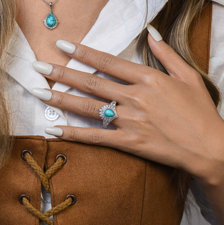 Sunrise Dew Ring - Turquoise - Serene Western