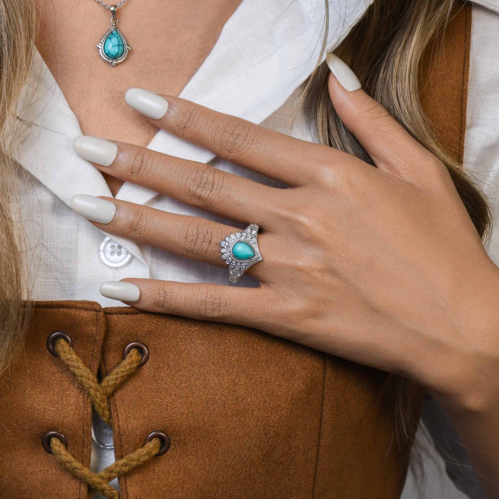 Sunrise Dew Ring - Turquoise - Serene Western