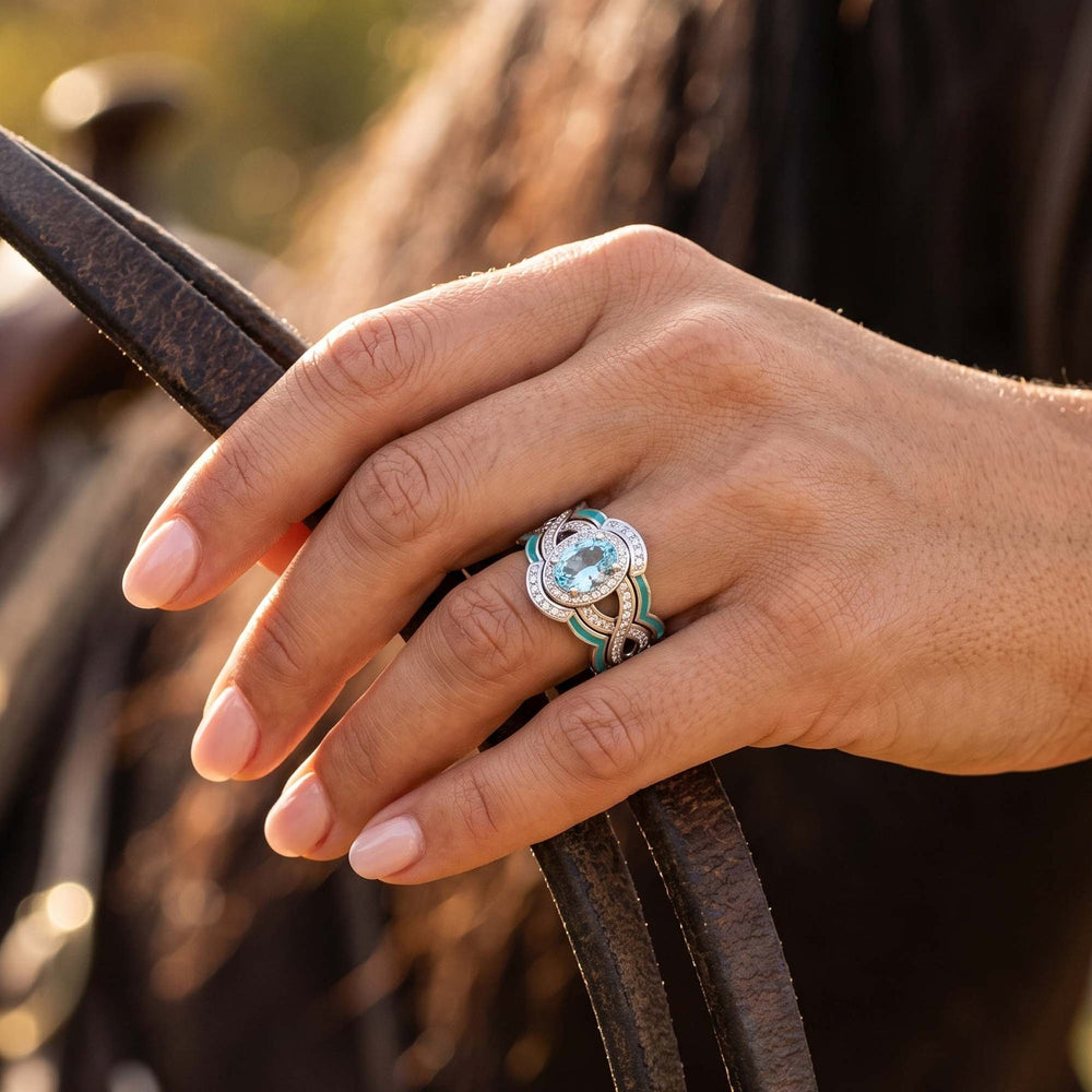 Sunset Canyons Ring - Aquamarine - Serene Western