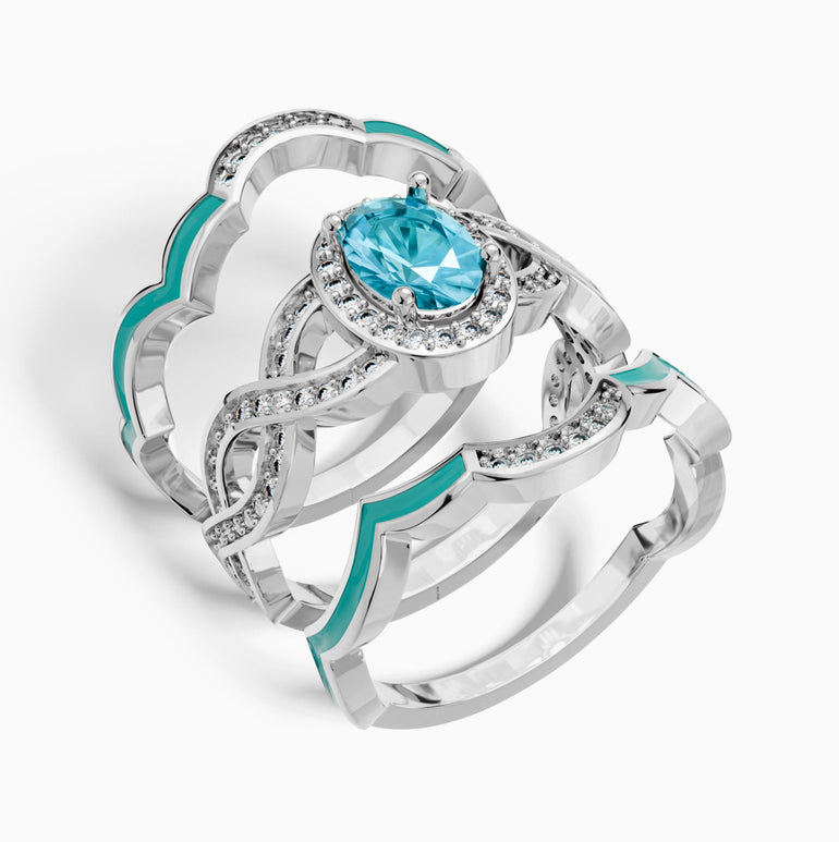 Sunset Canyons Ring - Aquamarine - Serene Western