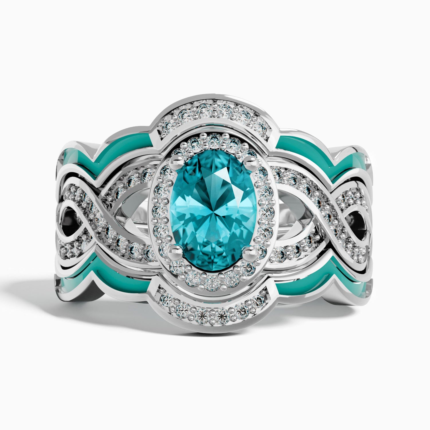 Sunset Canyons Ring - Aquamarine - Serene Western