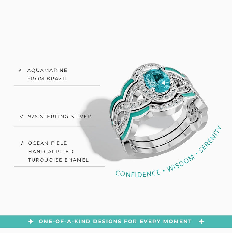 Sunset Canyons Ring - Aquamarine - Serene Western