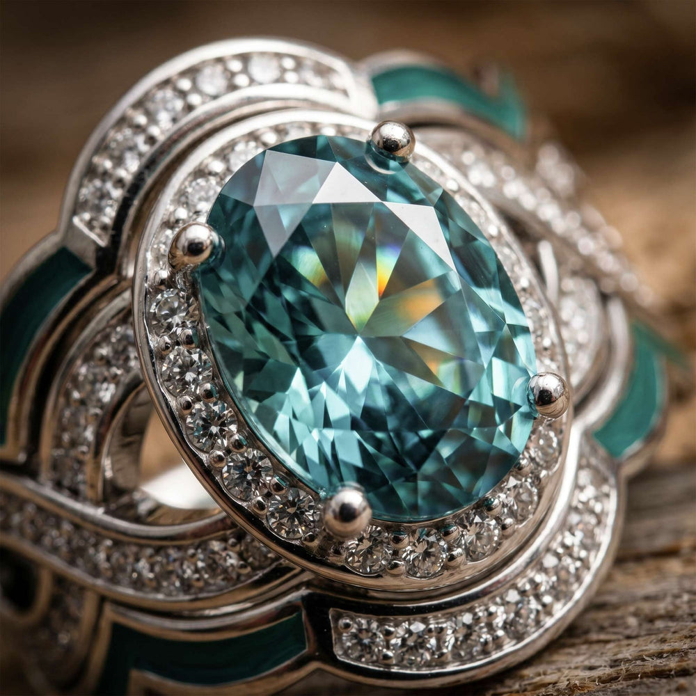 Sunset Canyons Ring - Aquamarine - Serene Western