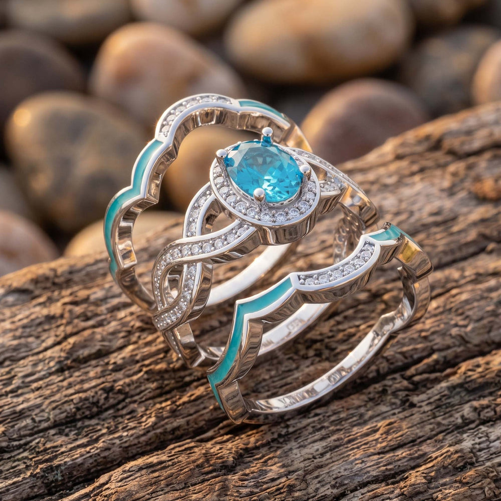 Sunset Canyons Ring - Aquamarine - Serene Western