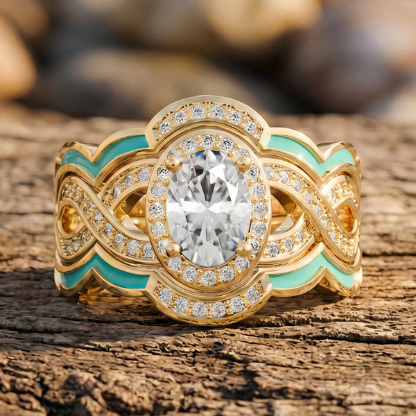 Sunset Canyons-ring - Moissanit & guld