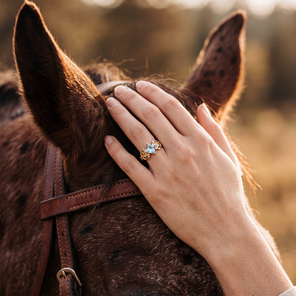 Sunspire Glow Ring - akvamarin - rolig western