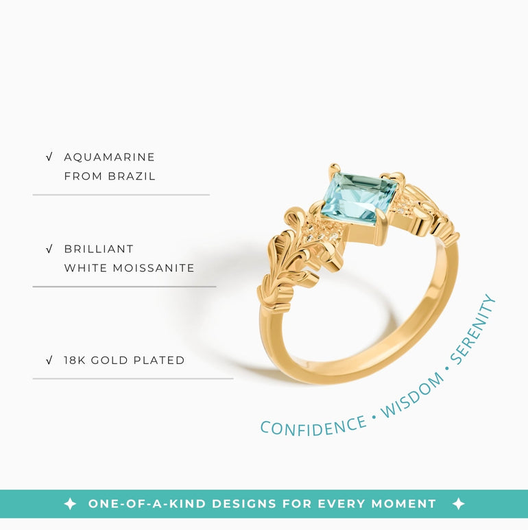 Sunspire Glow Ring - Aquamarine - Serene Western
